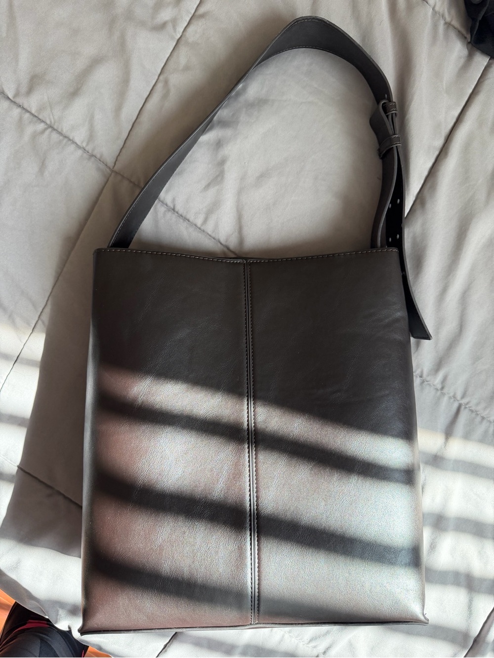 Mango Structured Leather-Effect Tote - Picture 13 of 15